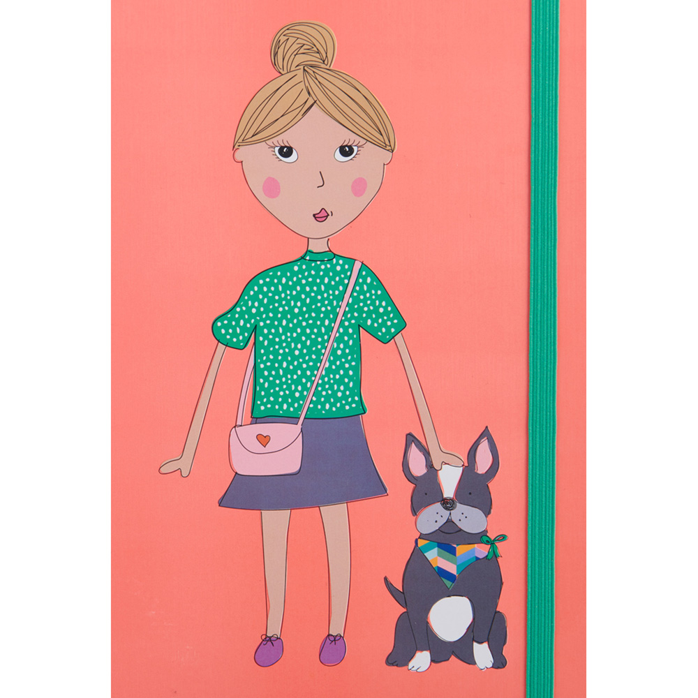 Wilko A5 Girl With Dog Wiro Notebook Image 3