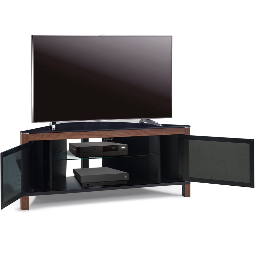 MDA Designs Volans 2 Door Black and Walnut TV Cabinet Image 6