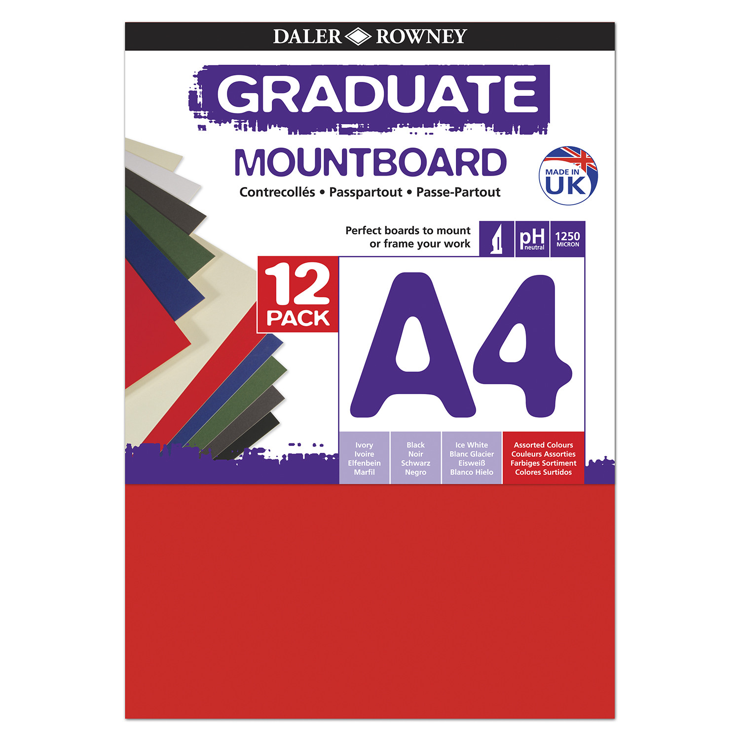 A4 Graduate Mountboard 12Pk - Assorted Image 1