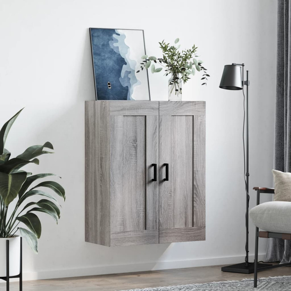vidaXL 2 Door Grey Sonoma Wall Mounted Cabinet Image 3
