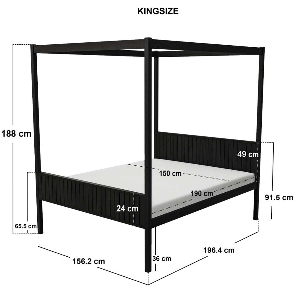 Flair Maddy King Size Black 4 Poster Bed Image 6