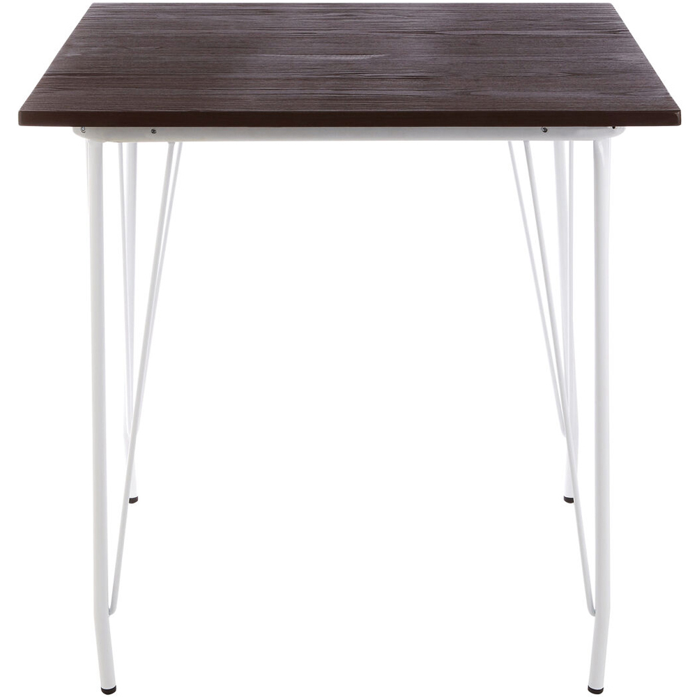 Premier Housewares 2 Seater White Metal and Elm Wood Dining Table Image 3