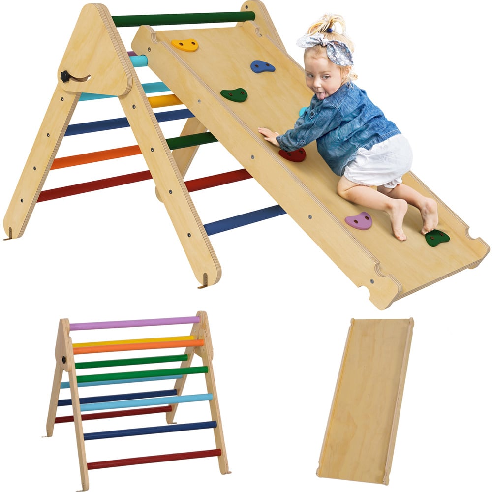 Tommy Toys Wooden Indoor Toddler Climbing Frame Pikler Triangle Set Image 3