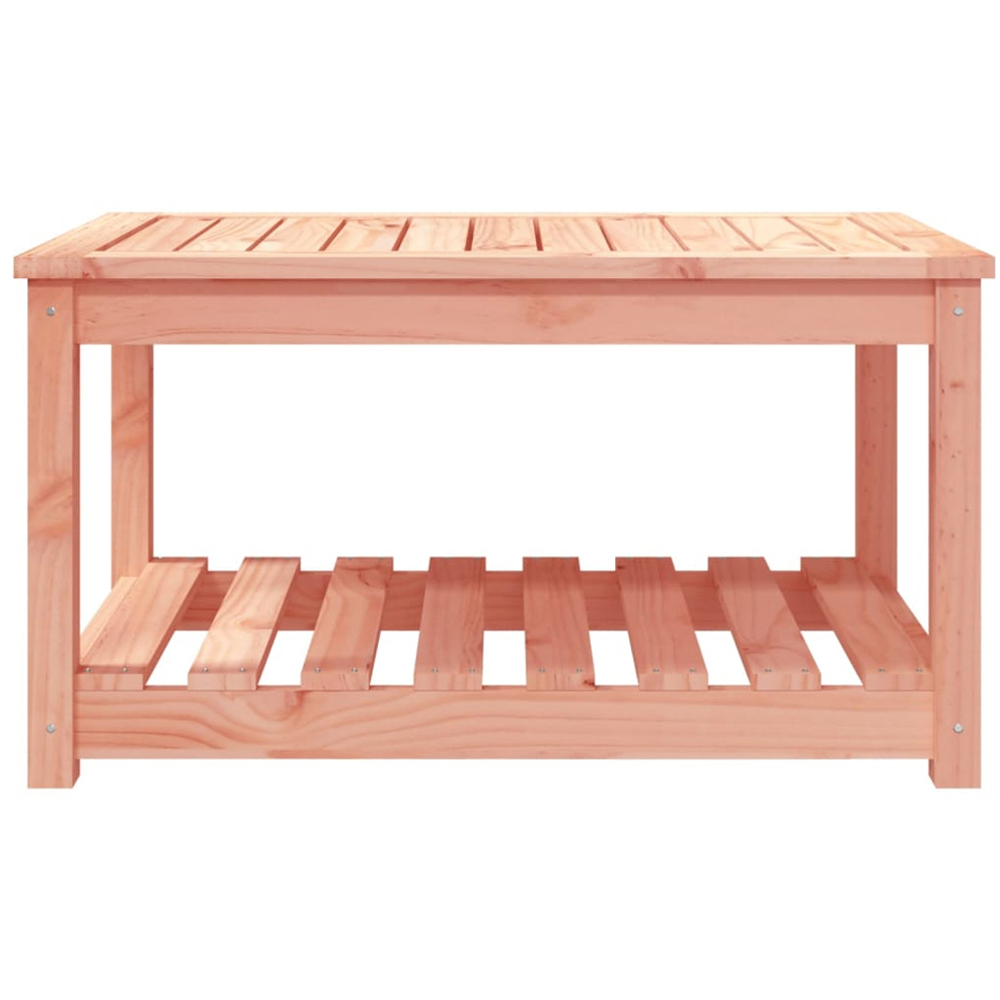 vidaXL Single Shelf Natural Solid Douglas Wood Slatted Garden Table 82.5 x 50.5cm Image 3