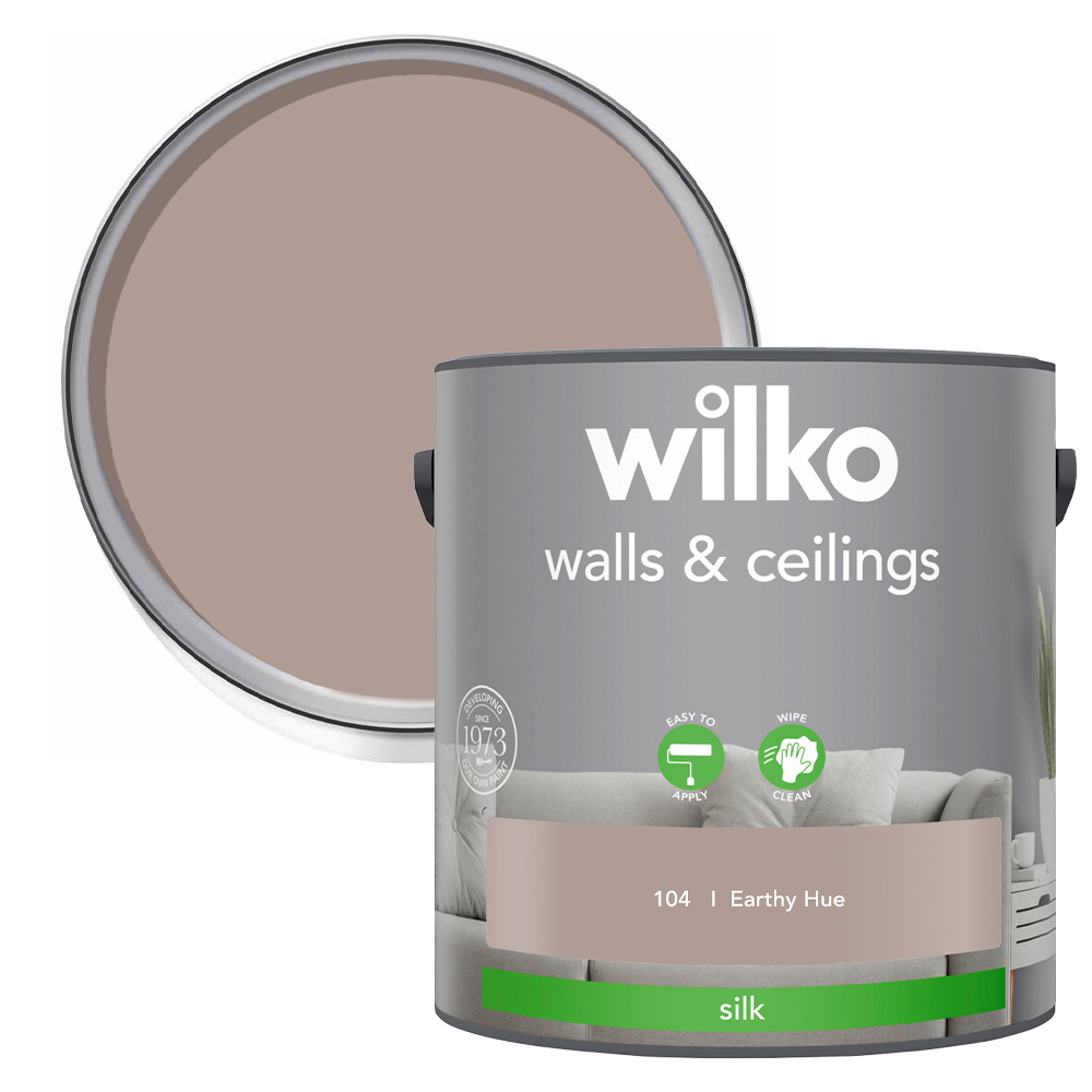 Wilko Walls & Ceilings Earthy Hue Silk Emulsion Paint 2.5L Image 1