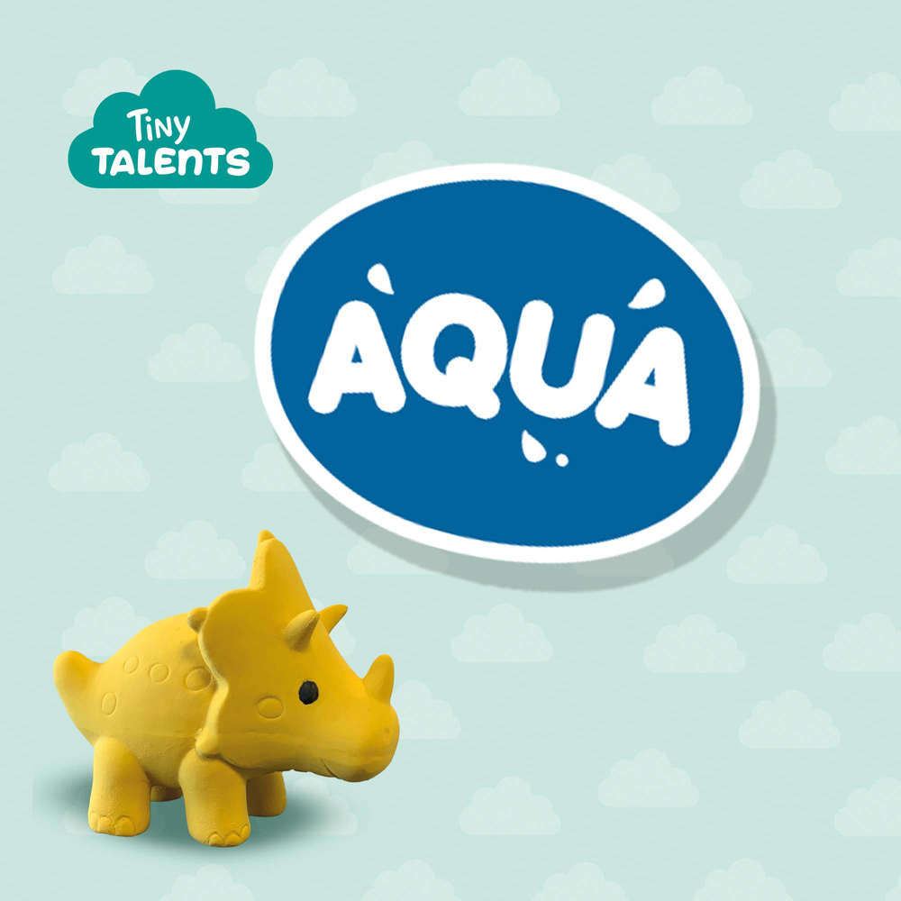 SES Creative Tiny Talents Triceratops Natural Rubber Bath Toy Image 4