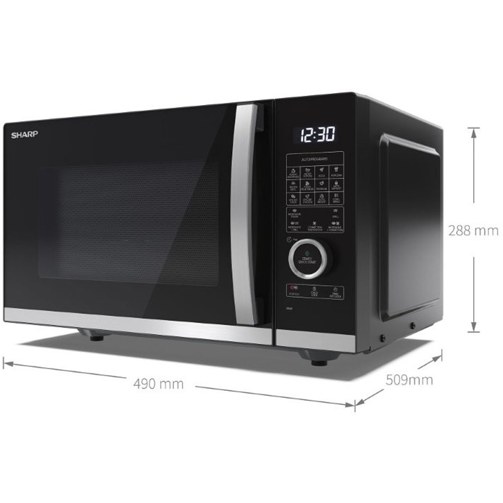 Sharp SP2542 Black 25L Combination Flatbed Microwave Oven with Grill 900W Image 5