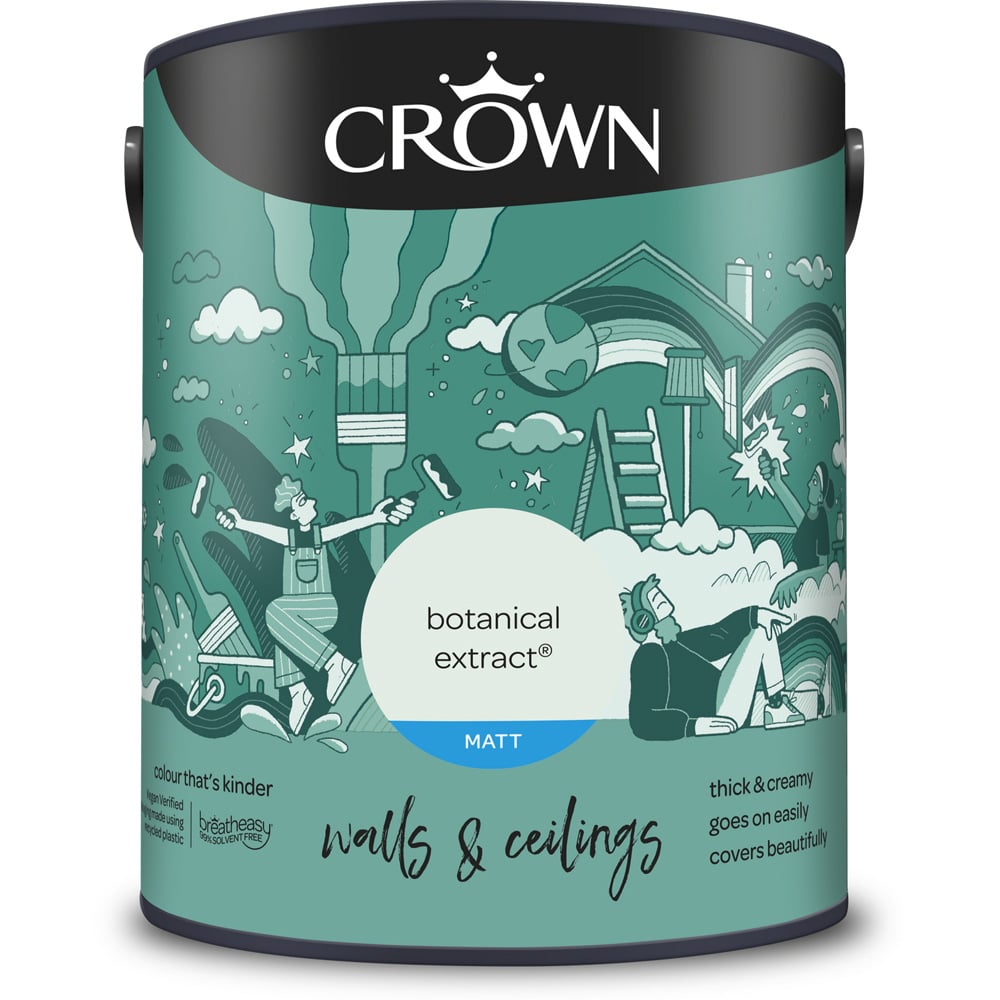 Crown Walls and Ceilings Botanical Extract Matt Emulsion Paint 5L Image 2