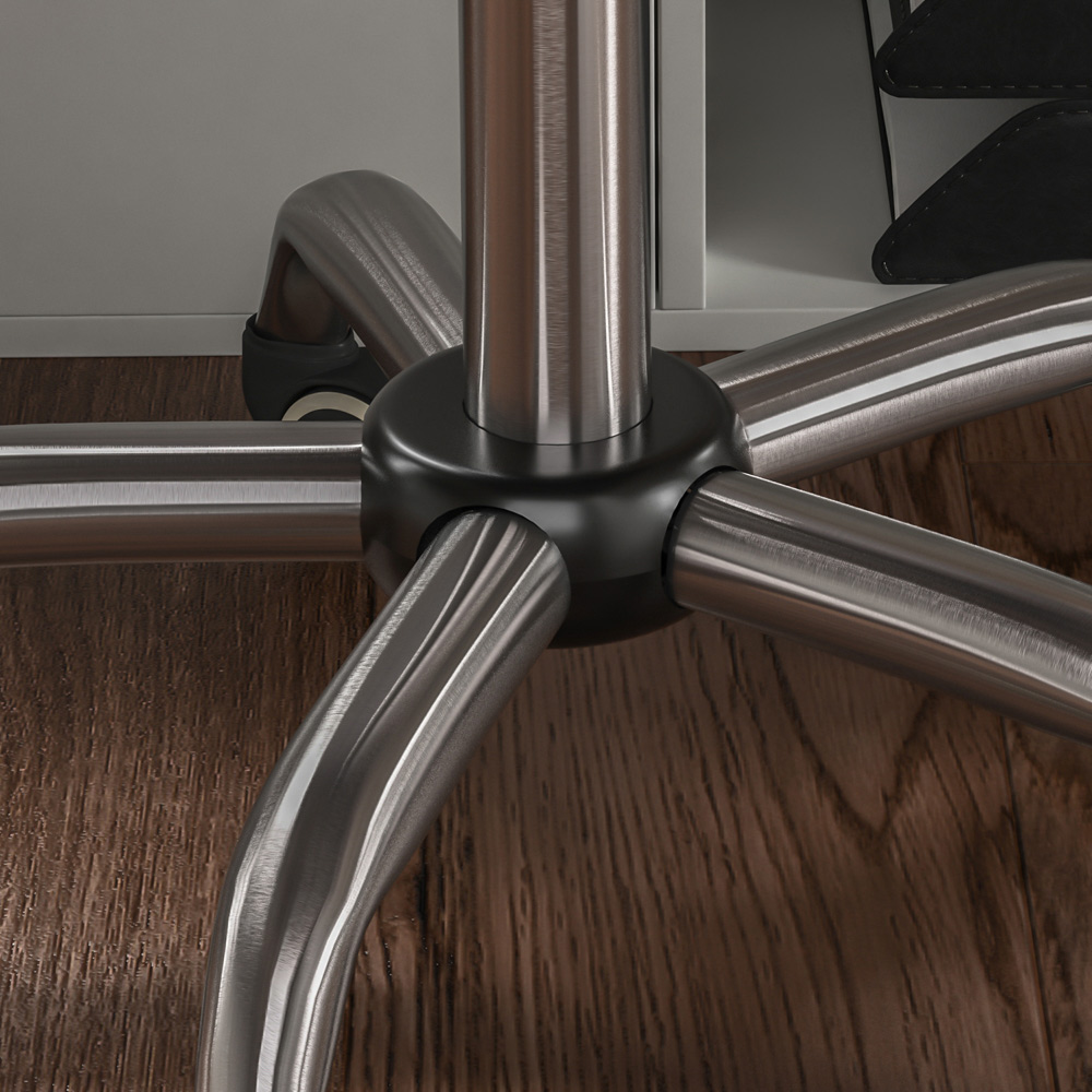 Vida Designs Grey PU Faux Leather Swivel Office Chair Image 6