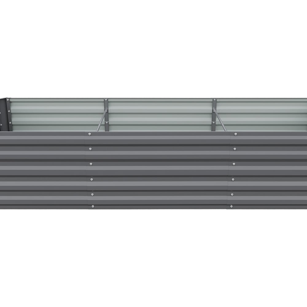 Living and Home Grey Large Rectangular Galvanised Steel Raised Garden Bed 243 x 61cm Image 5
