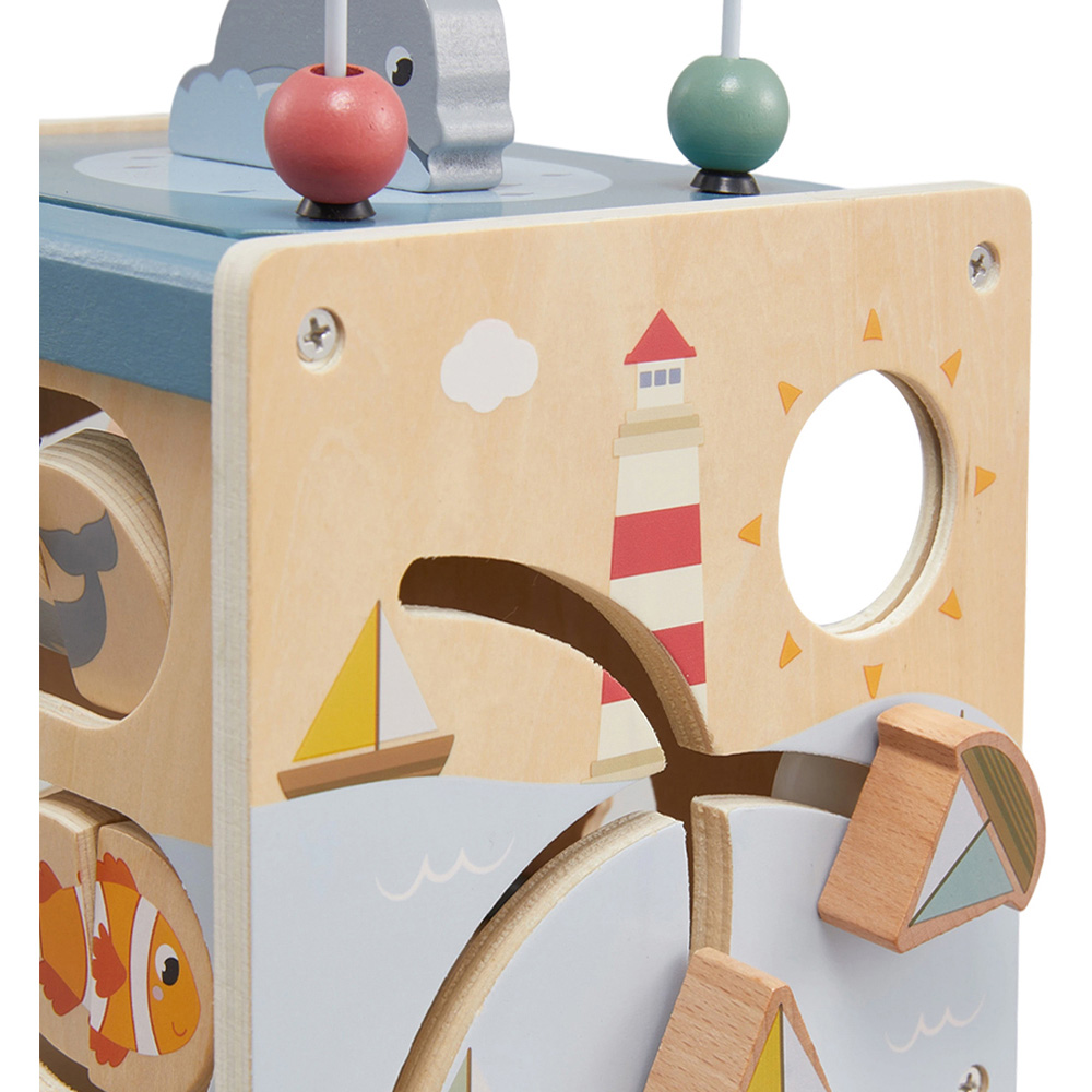 H&O Direct 6-in-1 Toddler Wooden Activity Cube Montessori Educational Toy Image 5