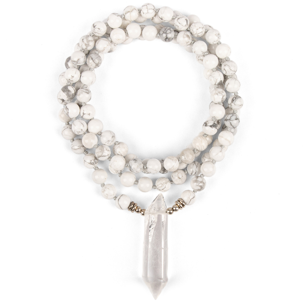 Myga Mala White Turquoise with Crystal Necklace Image 1