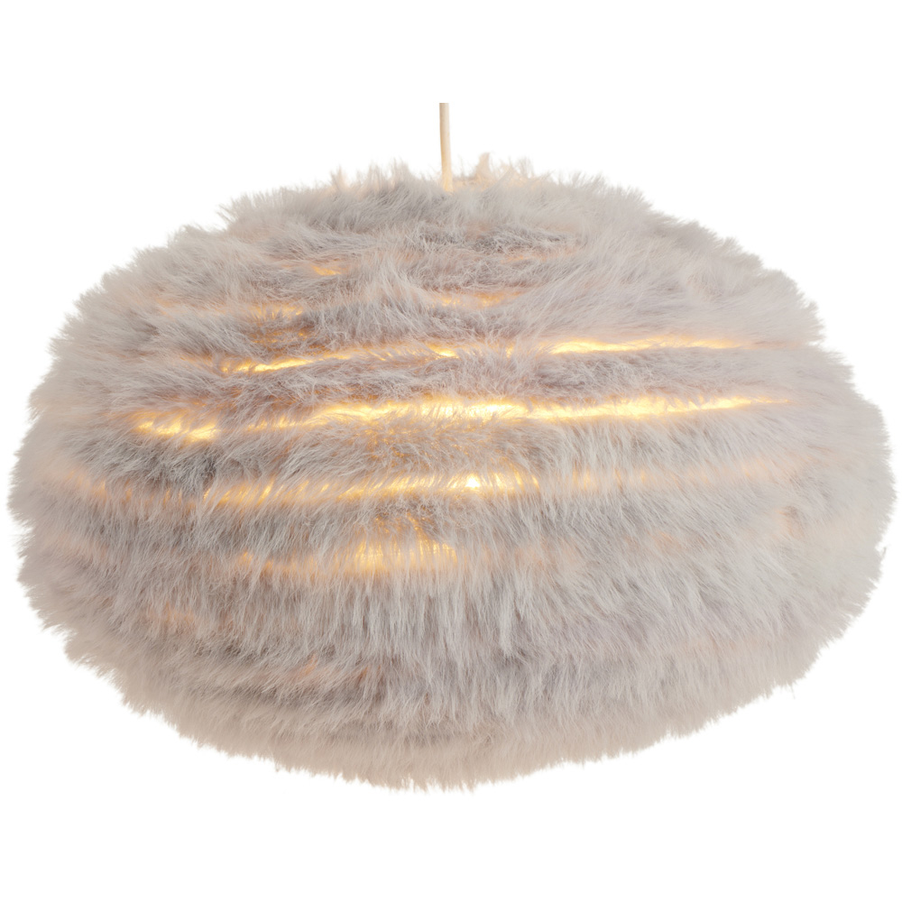 Wilko Grey Faux Feather Large Pendant Shade Image 5