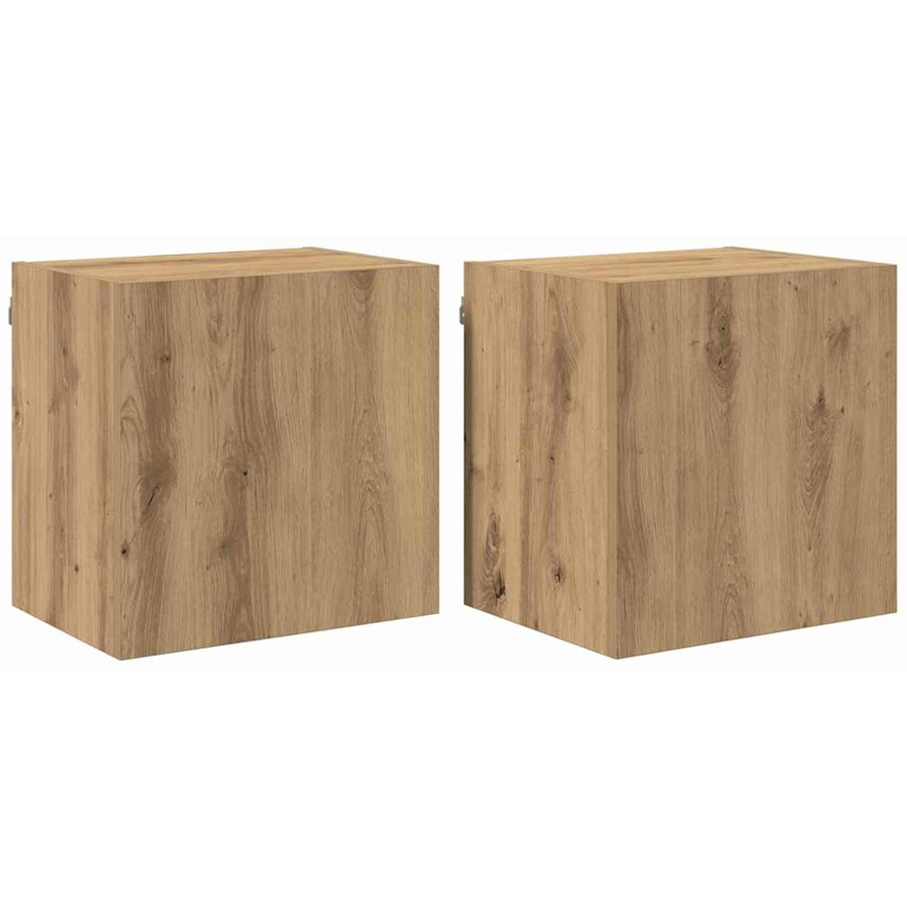 vidaXL Single Door Artisan Oak Wall Mounted Square TV Cabinet Set of 2 Image 2