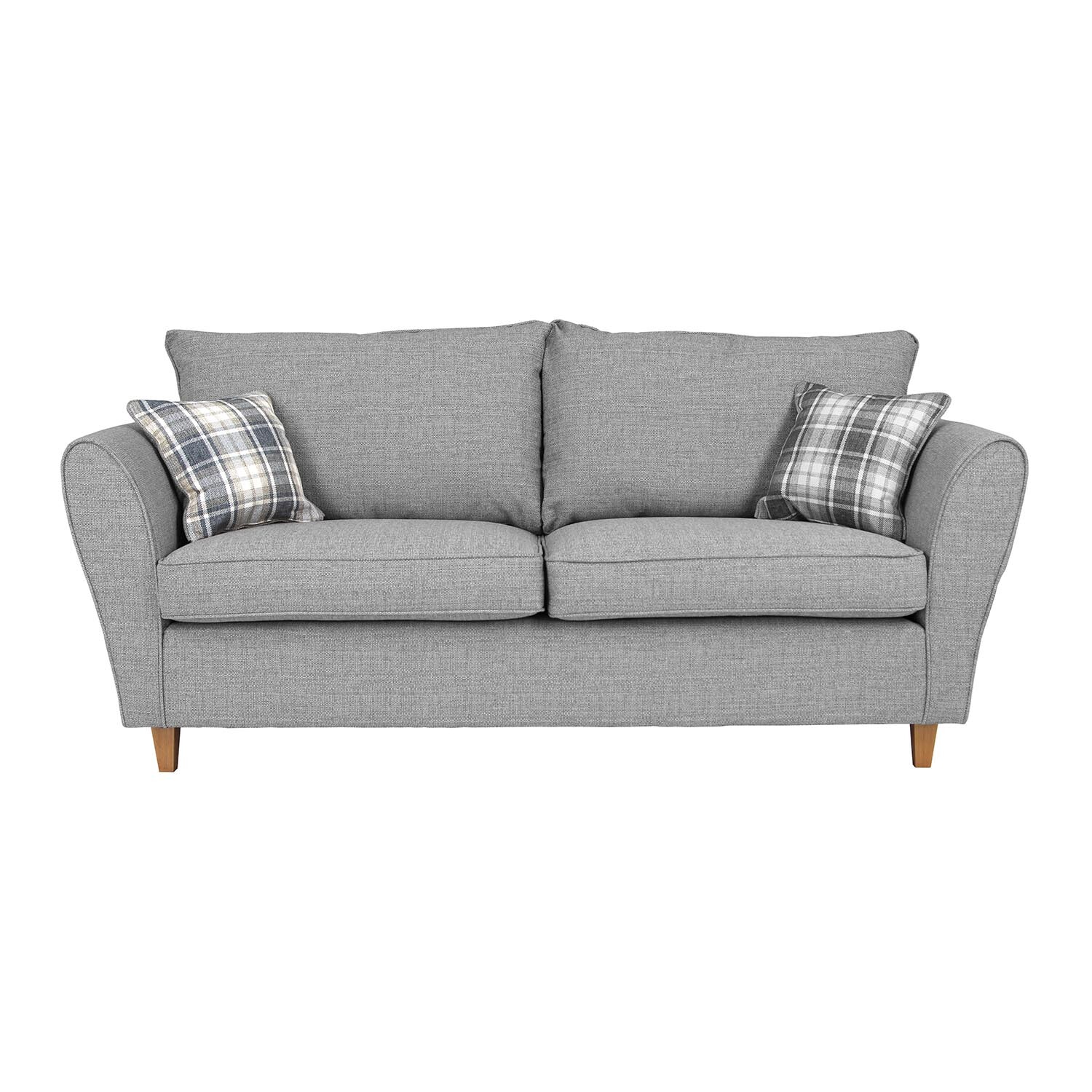 Harris 3 Seater Grey Fabric Sofa Image 2