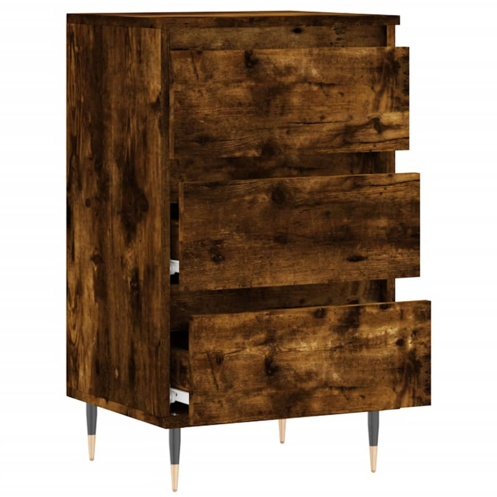 vidaXL 3 Drawer Smoked Oak Sideboard Image 6