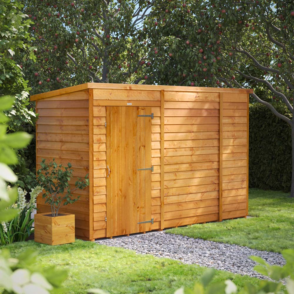 Power 10 x 4ft Overlap Pent Windowless Garden Shed Image 2