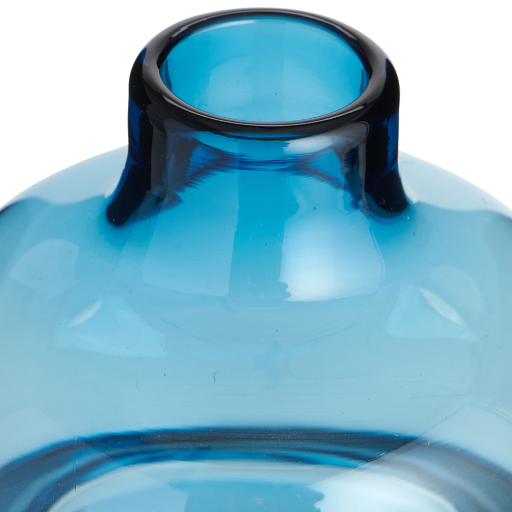 Wilko Tall Blue Swirl Glass Vase Wilko