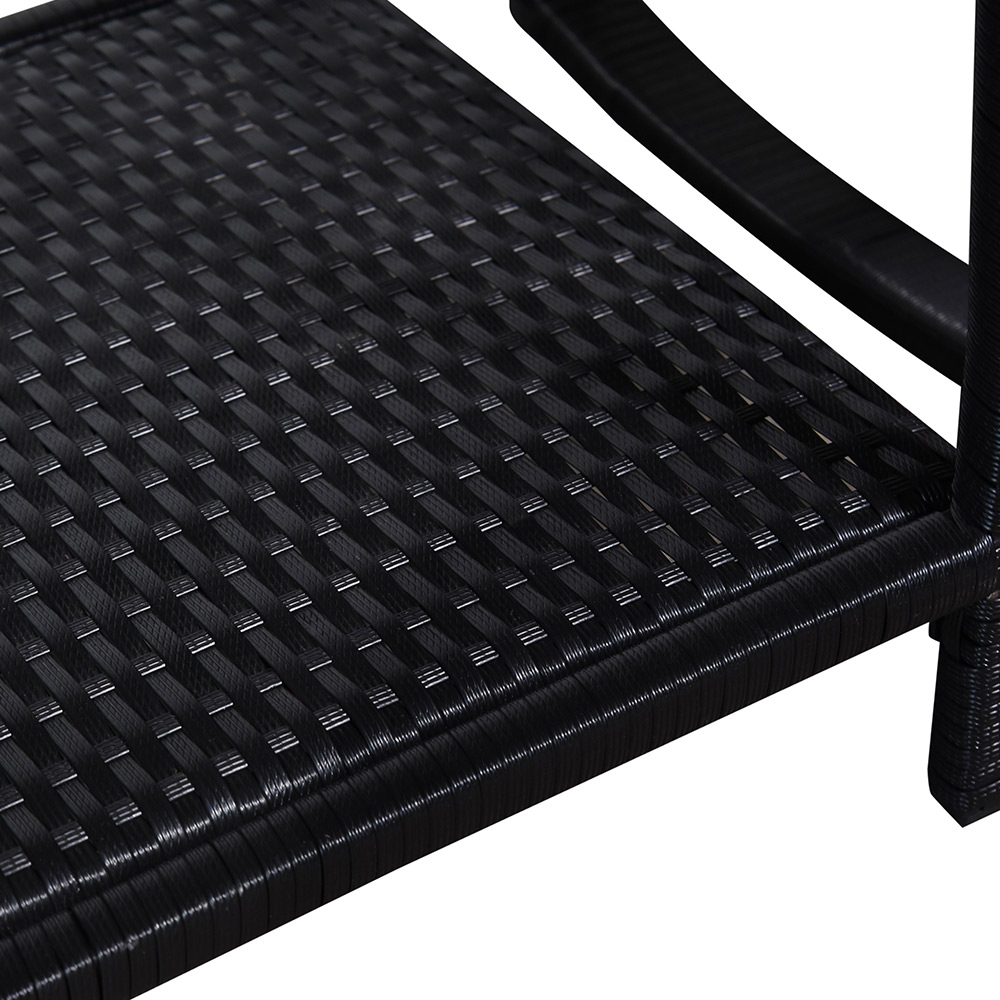 Outsunny 3PCs Rattan Bistro Set Black Image 3