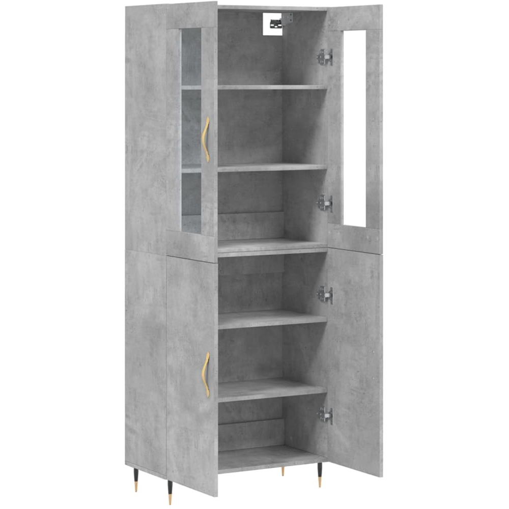 vidaXL 4 Door Concrete Grey Highboard Image 4