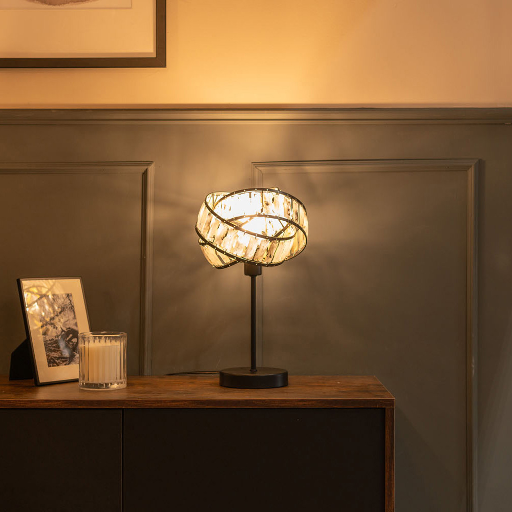 ValueLights Hudson Tortoise Shell Intertwined LED Table Lamp Image 3