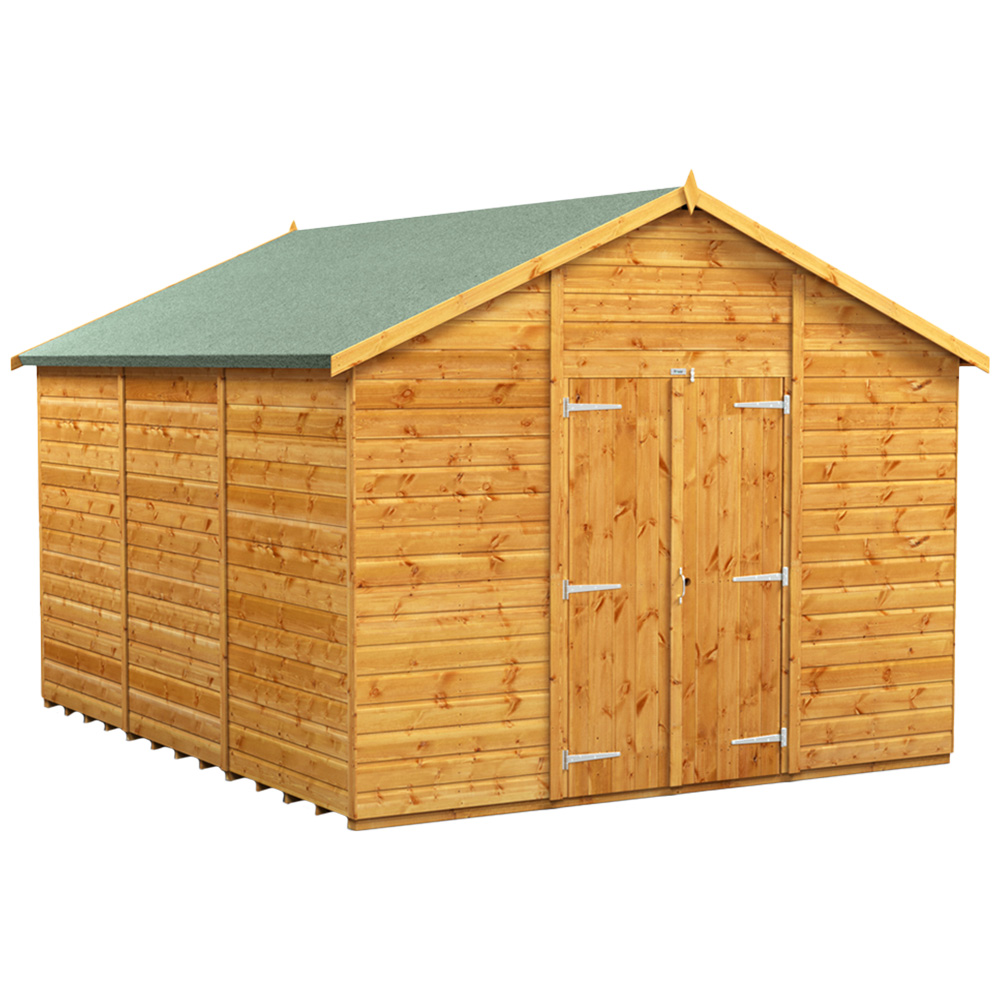 Power Sheds 12 x 10ft Double Door Apex Wooden Shed Image 1