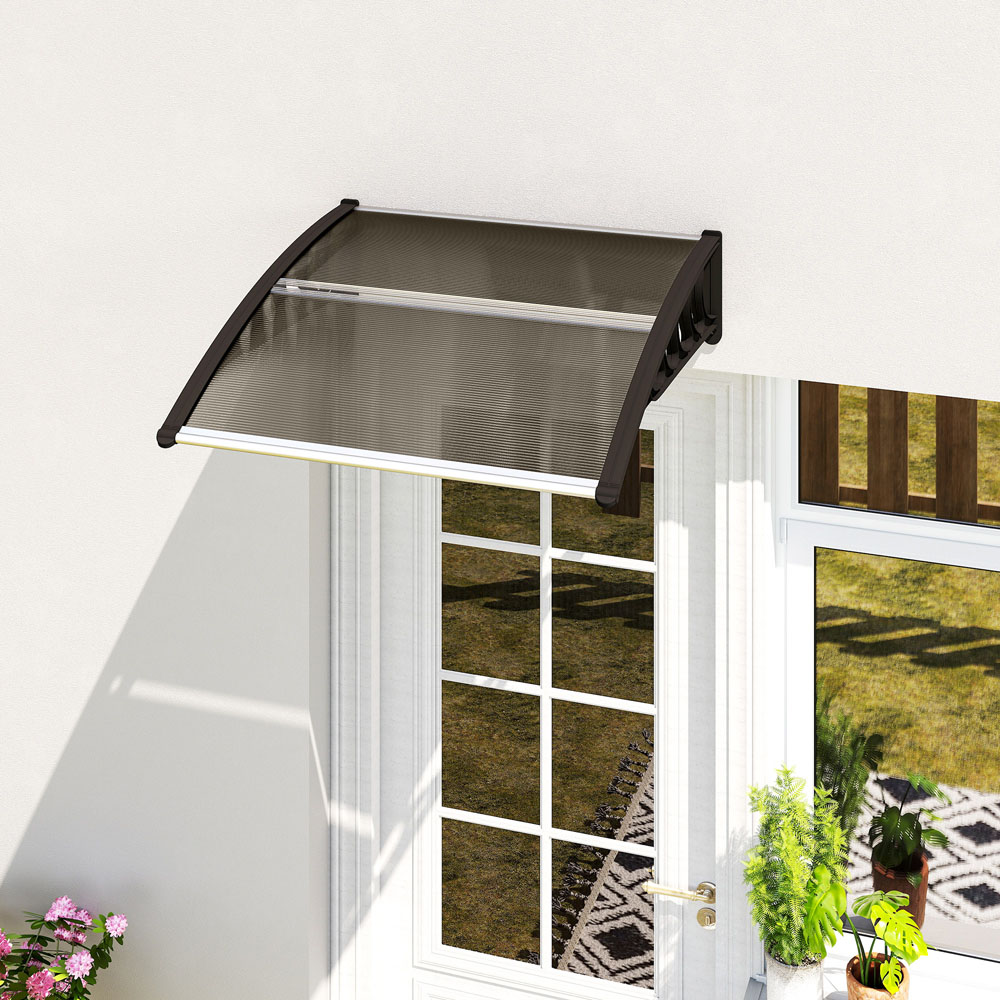 Outsunny Brown Window and Door Canopy Awning 1.03 x 0.965m Image 3