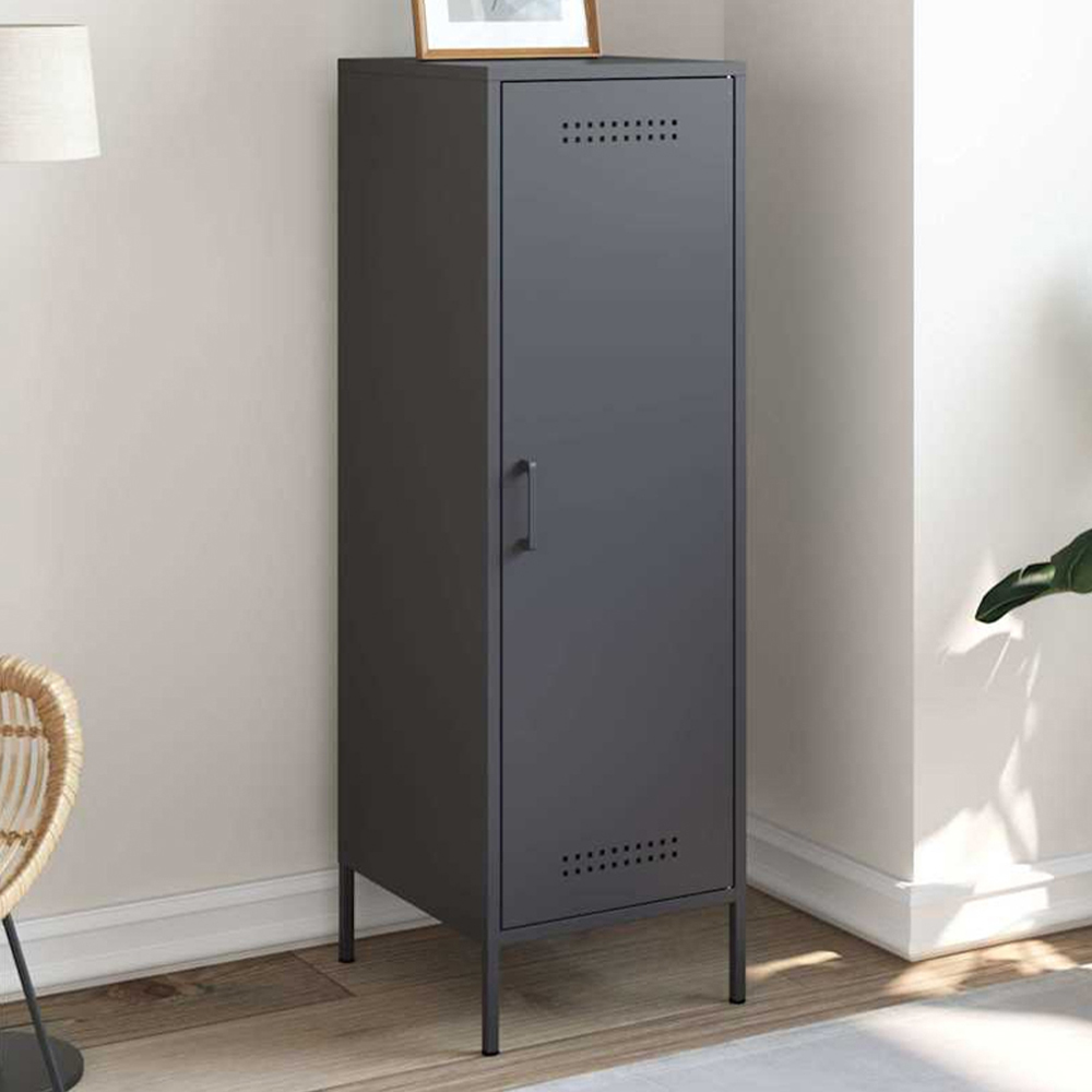 vidaXL Single Door Anthracite Metal Highboard Image 1