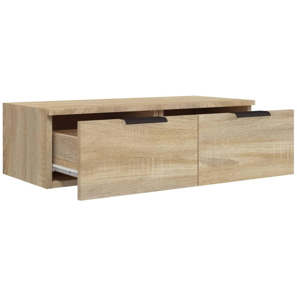 vidaXL 2 Drawer Sonoma Oak Wall Mounted Cabinet Image 6