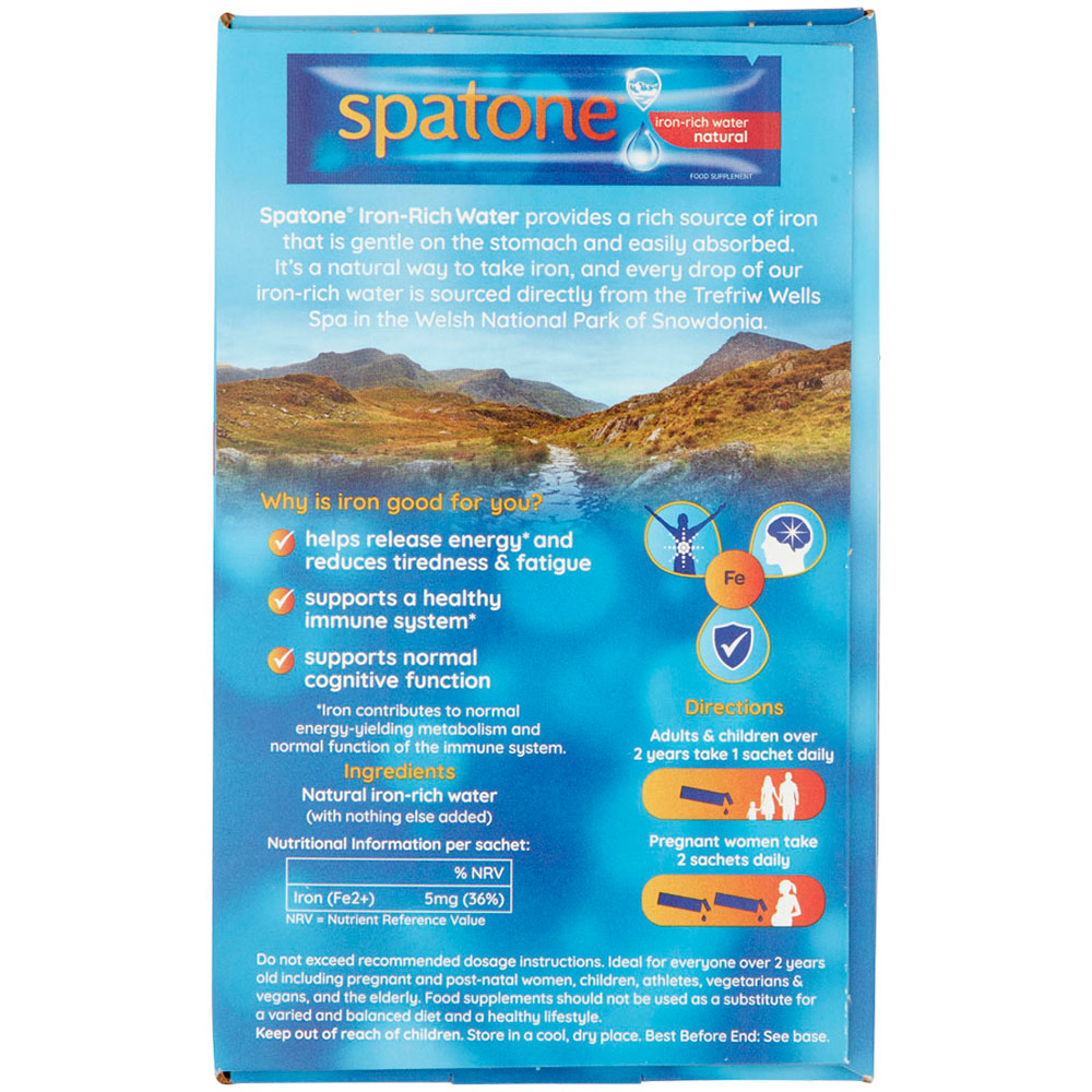 Spatone Natural Iron-Rich Water Sachet 20ml 14 Pack Image 4