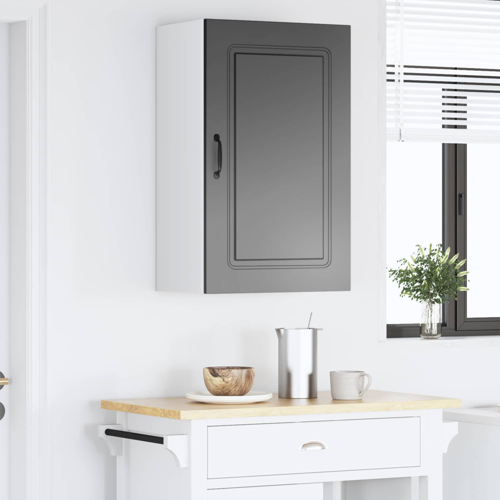 vidaXL Kalmar Single Door Black Wall Kitchen Cabinet Image 9