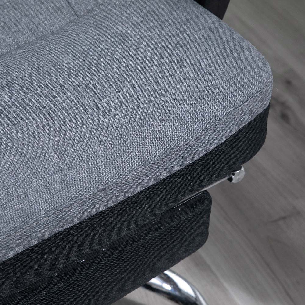 Portland Grey Linen Feel Fabric Swivel High Reclining Office Chair Image 4
