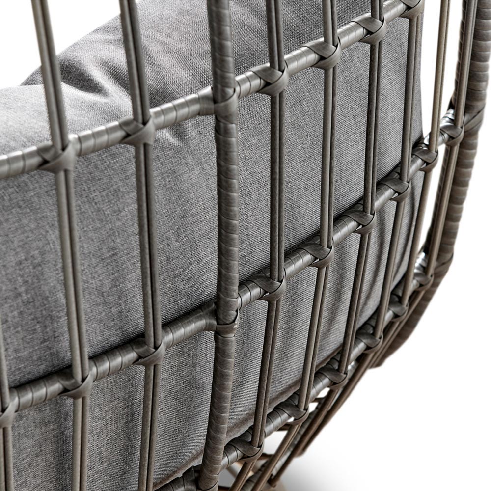Furniturebox Veza Grey PE Resin Rattan Egg Chair with Cushions Image 6