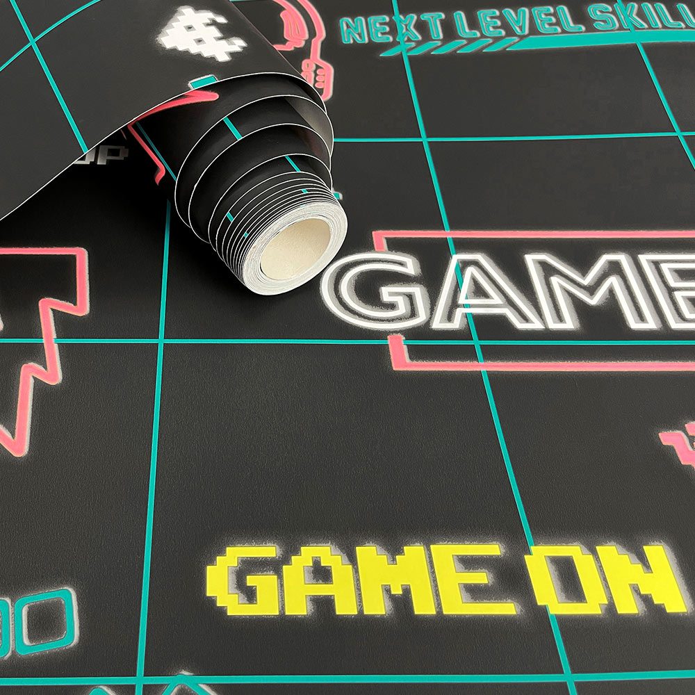 Holden Decor Gamer Black Neon Pink Wallpaper Image 2
