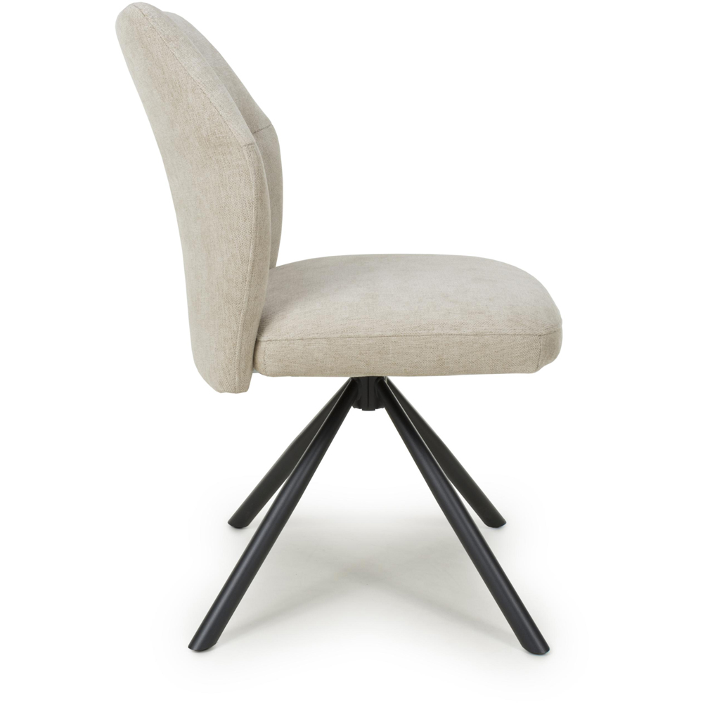 wilko Marlow Mink Ribbed Swivel Dining Chair Image 4