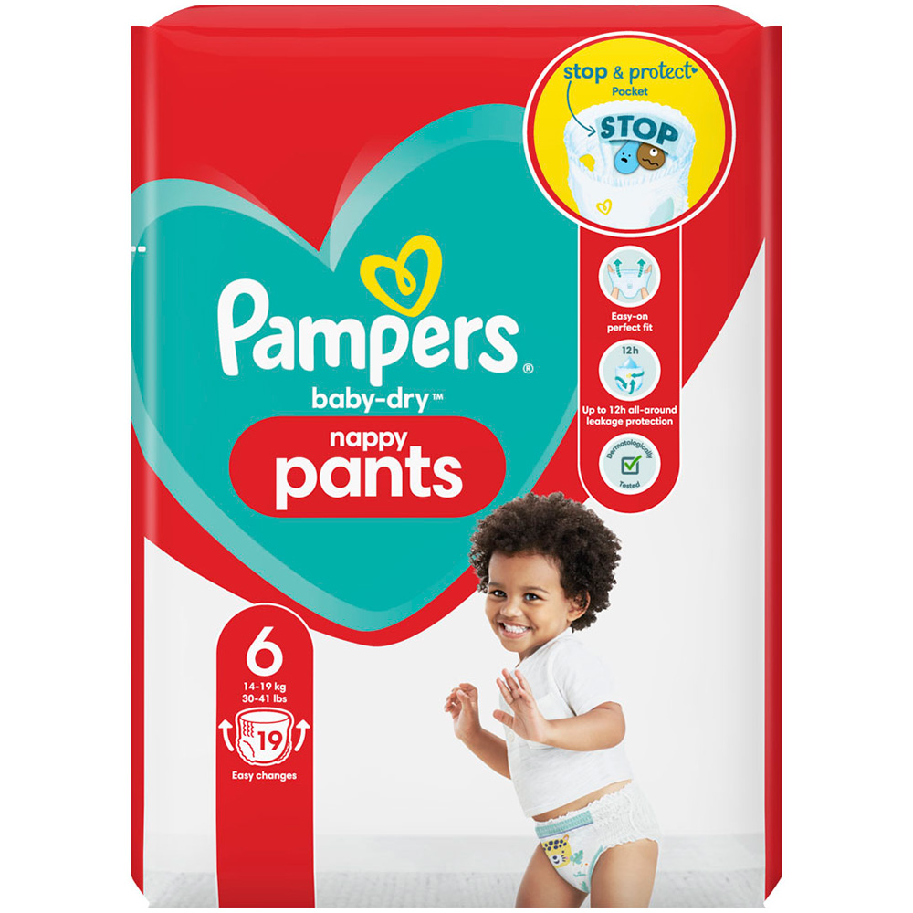 Pampers Baby Dry Nappy Pants Size 6 x 19 Pack