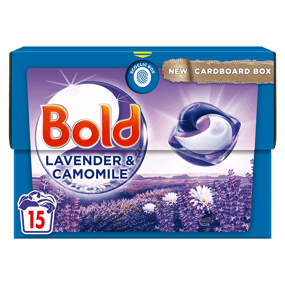 Bold All in 1 Pods Lavender and Camomile Washing Liquid Capsules 15 Washes Image 1