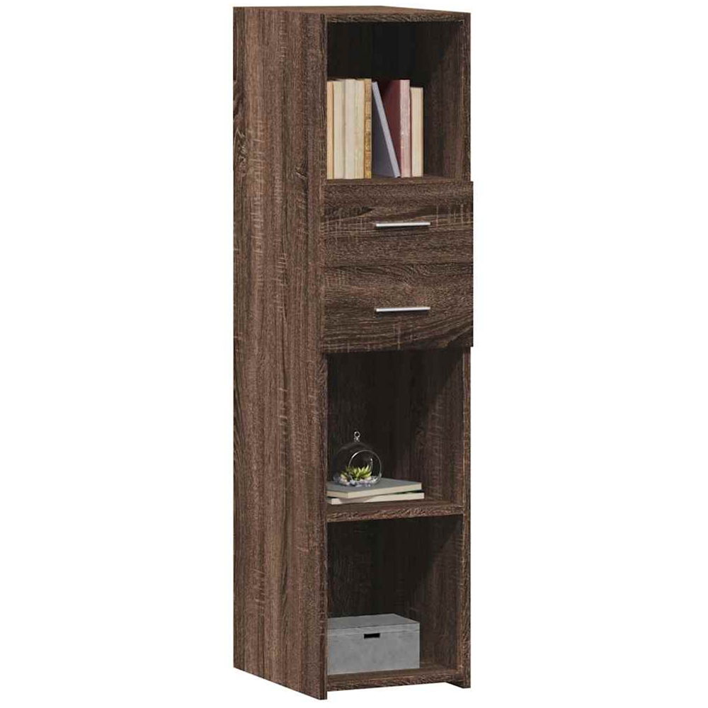 vidaXL 2 Drawer 3 Shelf Brown Oak Highboard Image 3