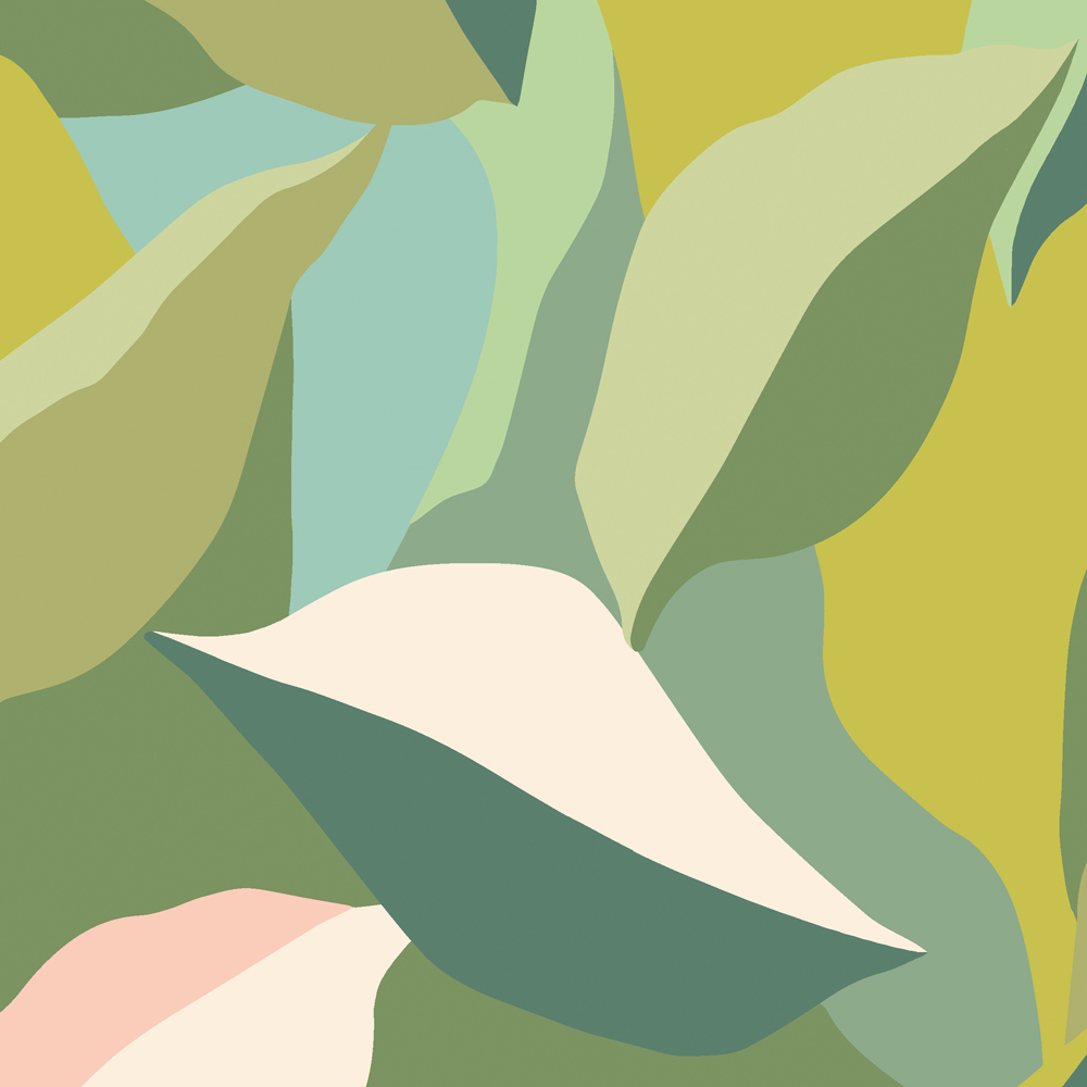 Hoopla Walls Leafy Patchwork Forest Green Non Woven Wallpaper Image 1