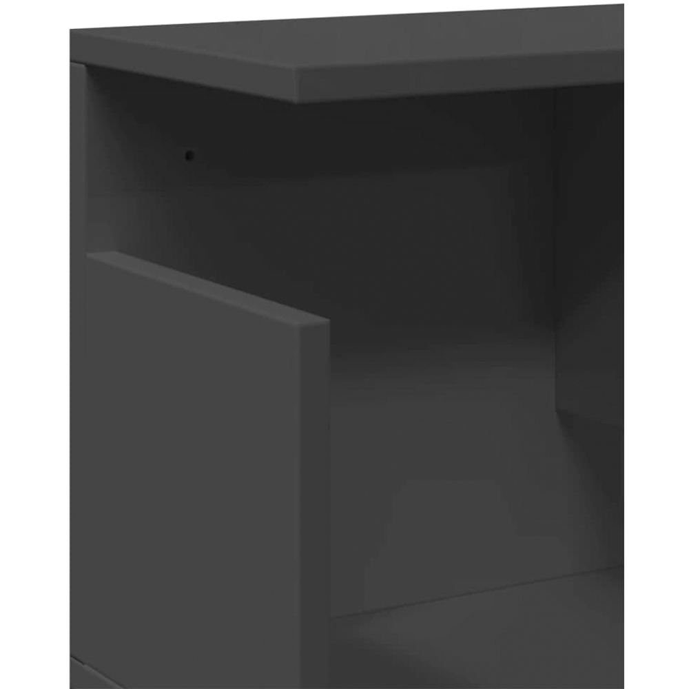 vidaXL 3 Open Shelf Black Wall Cabinet Image 6
