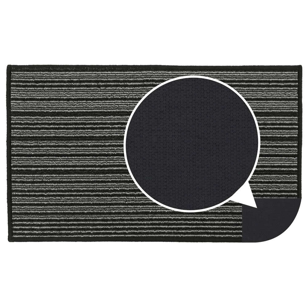 JVL Arona Black Indoor Machine Washable Doormat 50 x 80cm Image 7