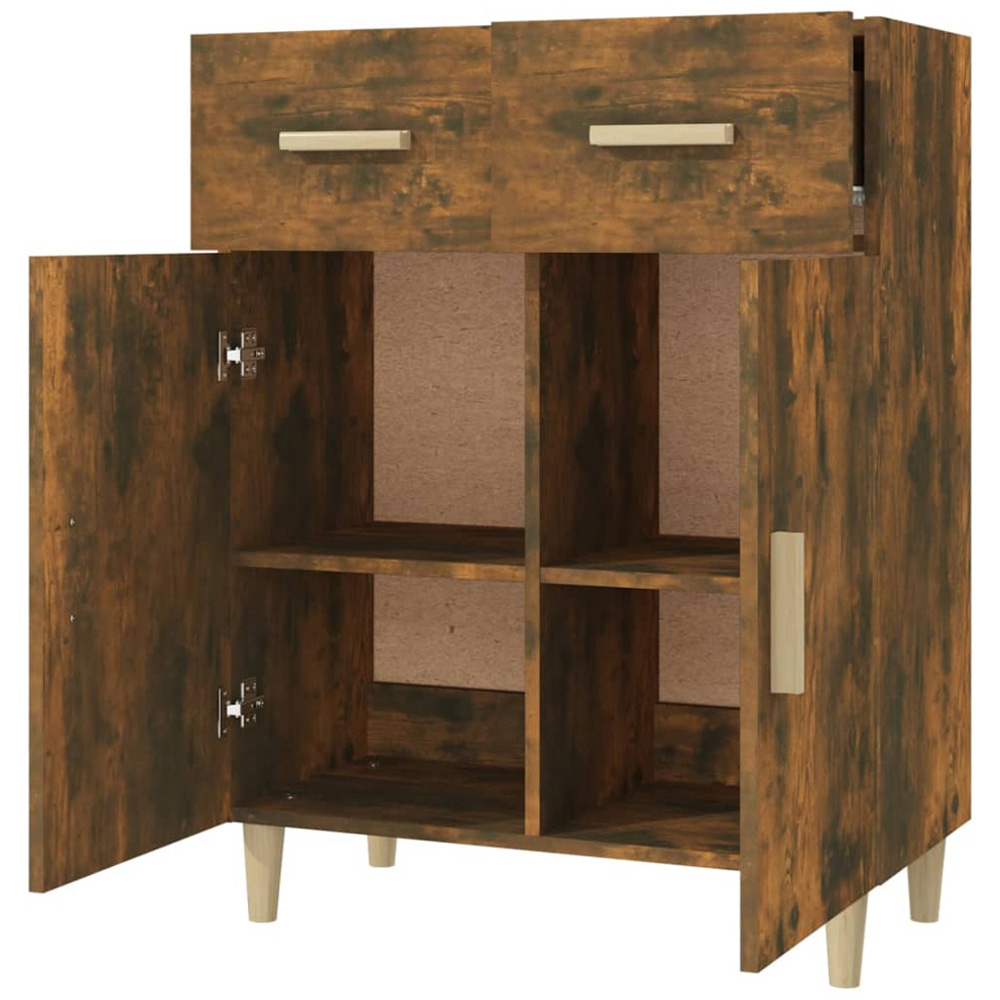 vidaXL 2 Door 2 Drawer Smoked Oak Sideboard Image 4