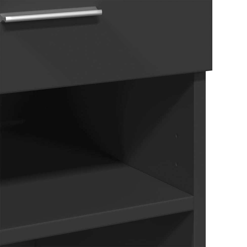 vidaXL 2 Drawer 6 Shelf Black Sideboard Image 8