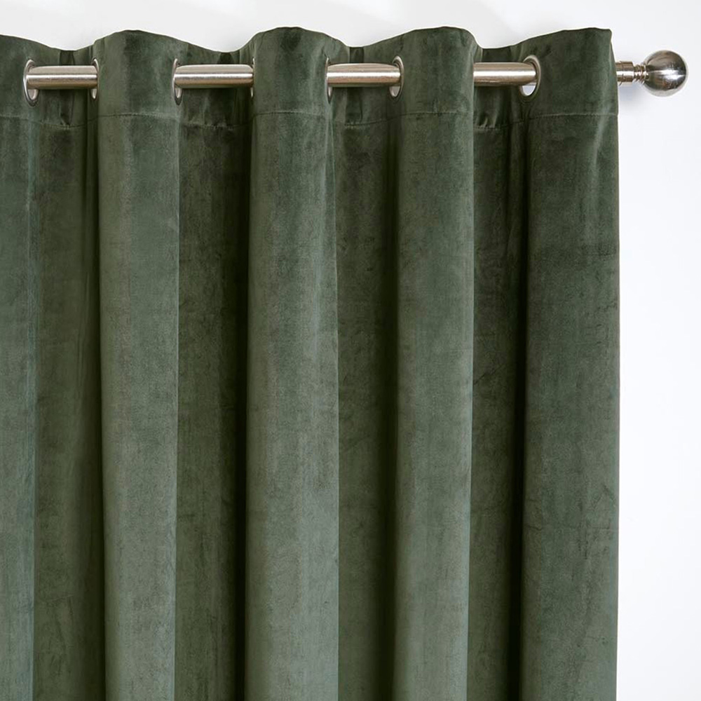 Divante Vermont Velvet Blackout Curtains - Olive / 168cm / 229cm Image 4