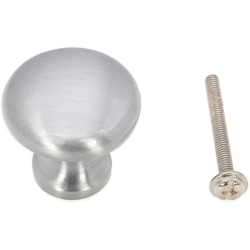 Spira Brass Mushroom Satin Chrome Small 25mm Cupboard Knob Image 4