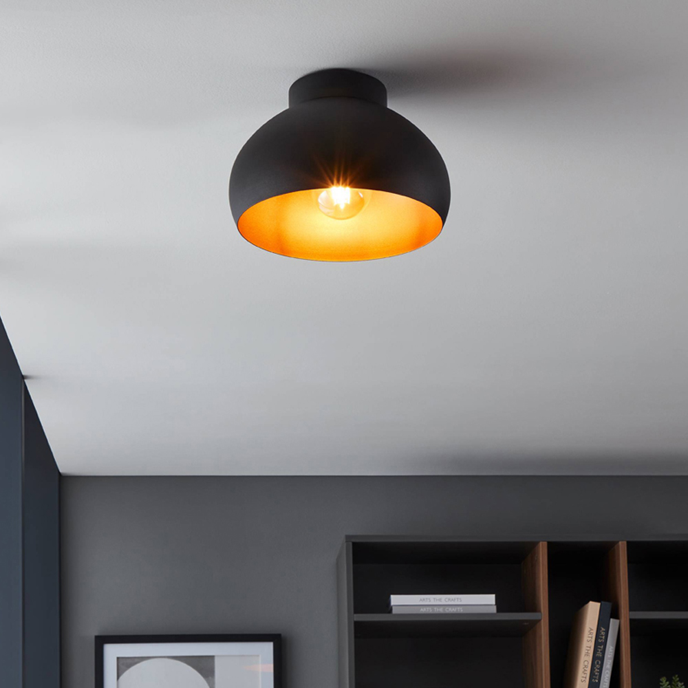 EGLO Mogano2 Ø280 Black and Copper Ceiling Light Image 2