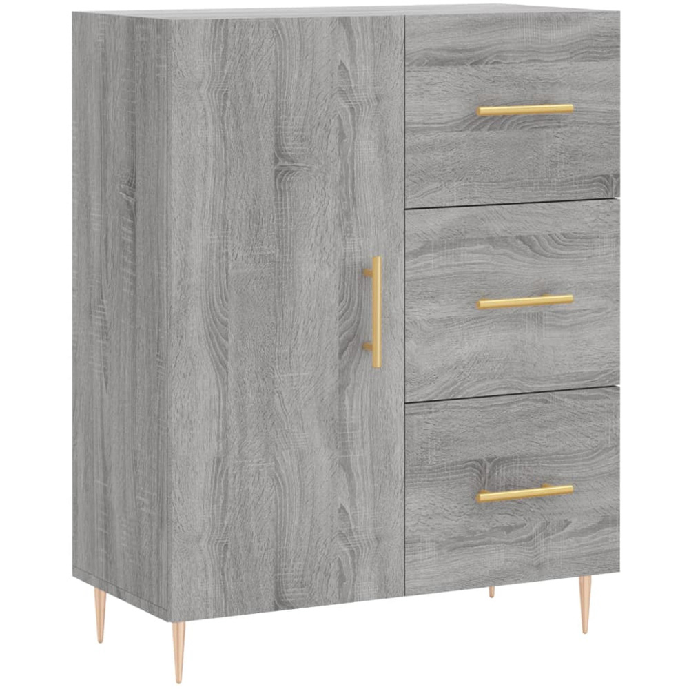 vidaXL 3 Door 3 Drawer Grey Sonoma Highboard Image 7