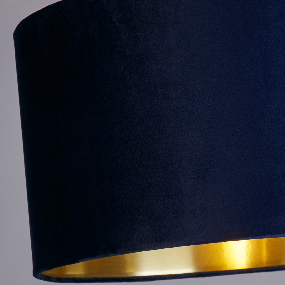 Lighting Collection Navy Gold Inner Velvet Drum Shade 40cm Image 4