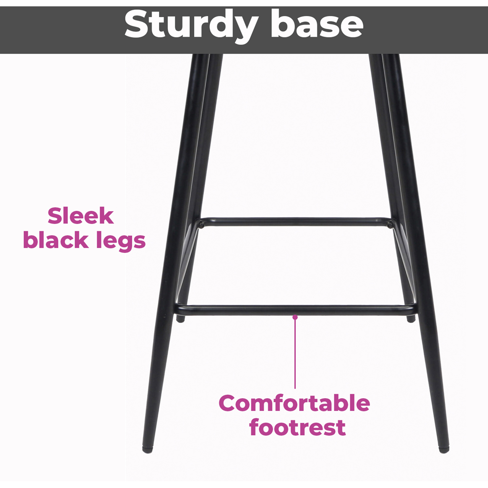 Neo Yellow Crushed Velvet Diamond Quilted Bar Stool Set of 2 Image 8