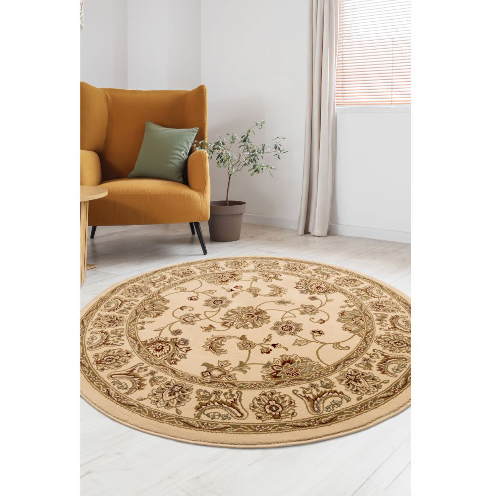 Homemaker Kellan Cream Traditional Circular Rug 150cm Image 3